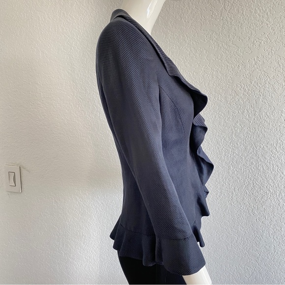Giorgio Armani navy ruffle collar Jacket - Picture 6 of 7